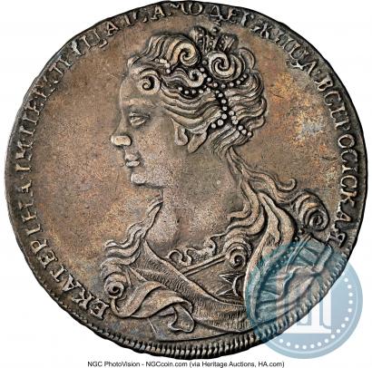 Фото 1 рубль 1726 года  "Московский тип, портрет влево"