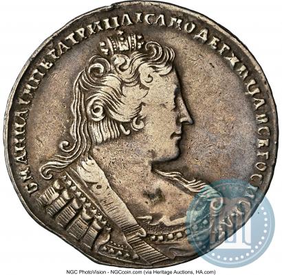 Фото 1 рубль 1733 года  