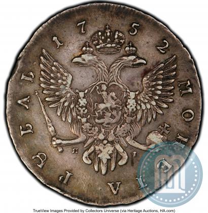 Фото 1 рубль 1752 года СПБ-ЯI 