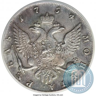 Фото 1 рубль 1754 года СПБ-IМ "Портрет работы Бенджамина Скотта"