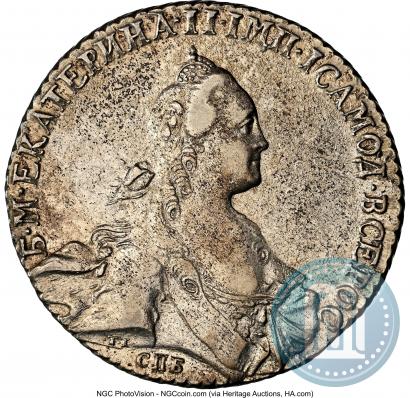 Фото 1 рубль 1769 года СПБ-СА 