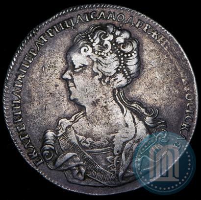 Фото 1 рубль 1725 года СПБ "Петербургский тип, портрет влево"