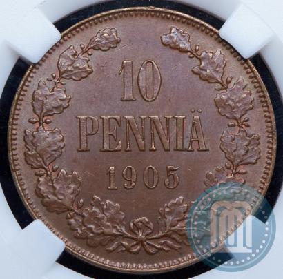 Фото 10 пенни 1905 года  