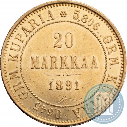 Picture 20 markkaa 1891 year L 