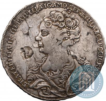 Фото 1 рубль 1725 года  "Московский тип, портрет влево"