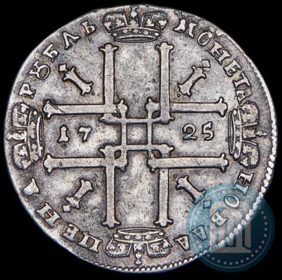 Фото 1 рубль 1725 года OK "Портрет в античных доспехах"