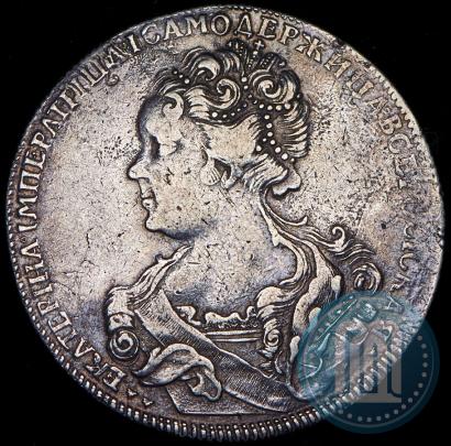 Фото 1 рубль 1726 года СПБ "Петербургский тип, портрет влево"