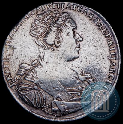 Фото 1 рубль 1727 года СПБ "Петербургский тип, портрет вправо"