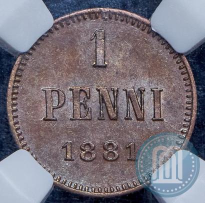 Фото 1 пенни 1881 года  