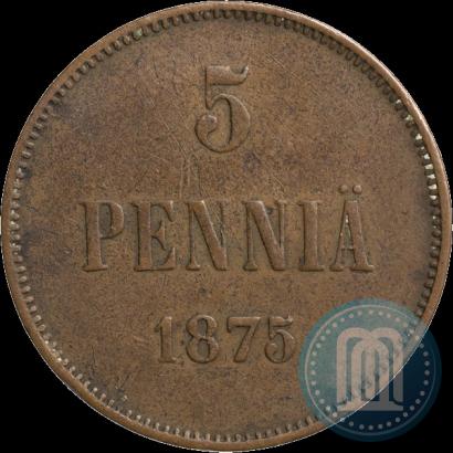 Фото 5 пенни 1875 года  