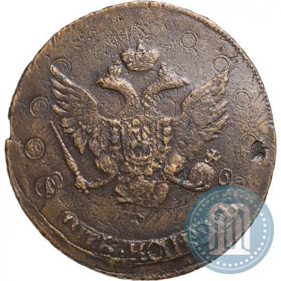 Picture 5 kopecks 1791 year  "Paul's restrike"