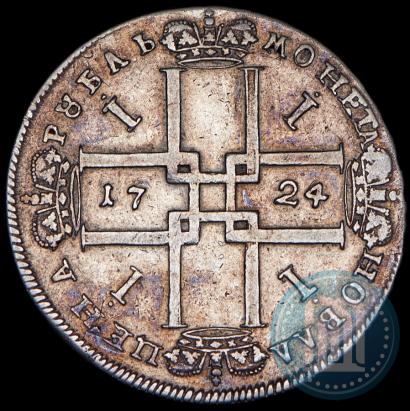 Фото 1 рубль 1724 года  "Портрет в античных доспехах"