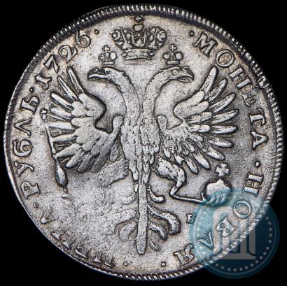 Фото 1 рубль 1726 года СПБ "Петербургский тип, портрет влево"