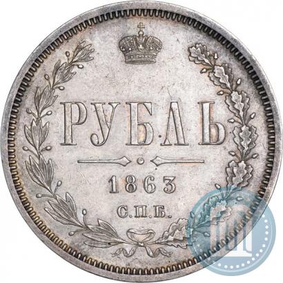 Picture 1 rouble 1863 year СПБ-АБ 