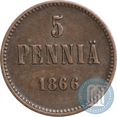 Picture 5 pennia 1866 year  