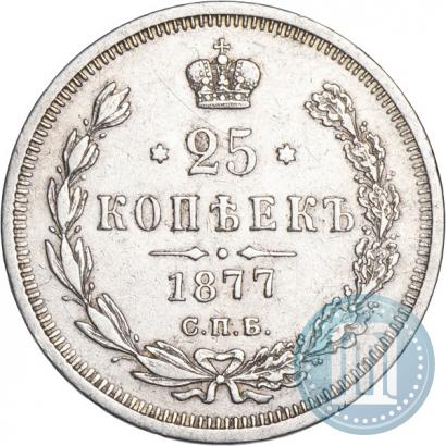 Фото 25 копеек 1877 года СПБ-НІ 
