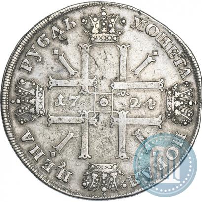 Фото 1 рубль 1724 года СПБ "Солнечный, в латах"