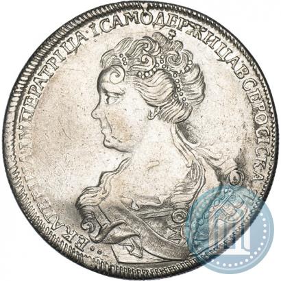 Фото 1 рубль 1726 года СПБ "Петербургский тип, портрет влево"