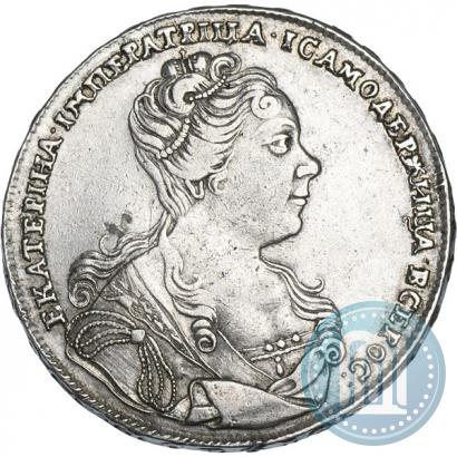 Фото 1 рубль 1727 года  "Московский тип, портрет вправо"