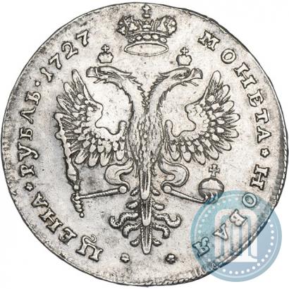 Фото 1 рубль 1727 года  "Московский тип, портрет вправо"