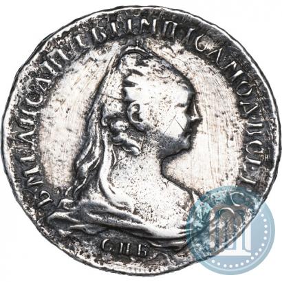 Фото 1 рубль 1757 года СПБ-ЯI "Портрет работы Ж. Дасье"