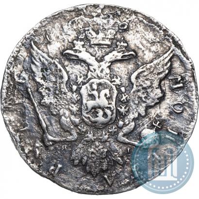 Фото 1 рубль 1757 года СПБ-ЯI "Портрет работы Ж. Дасье"