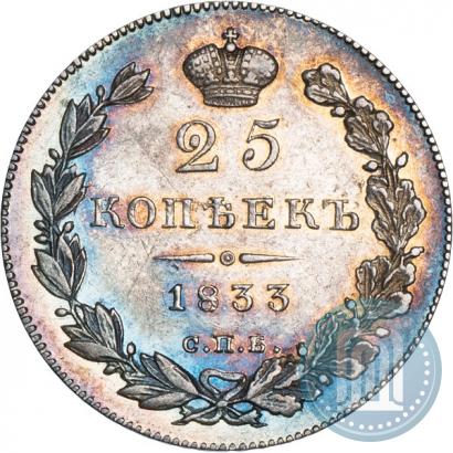 Фото 25 копеек 1833 года СПБ-НГ 