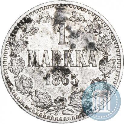Picture 1 markka 1865 year S 