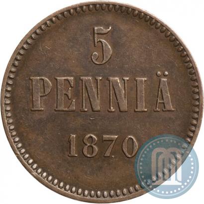 Фото 5 пенни 1870 года  