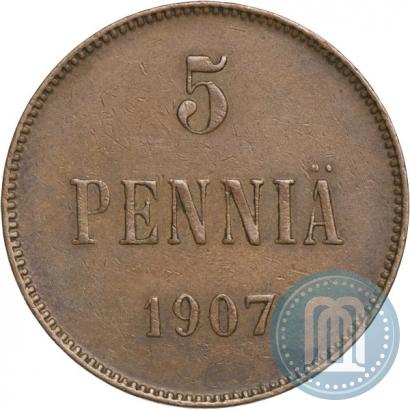 Picture 5 pennia 1907 year  