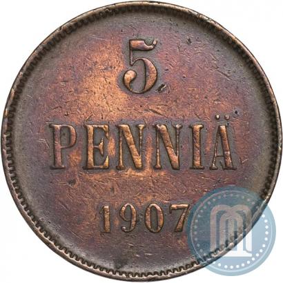 Picture 5 pennia 1907 year  