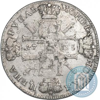 Фото 1 рубль 1725 года СПБ "Солнечный в латах"