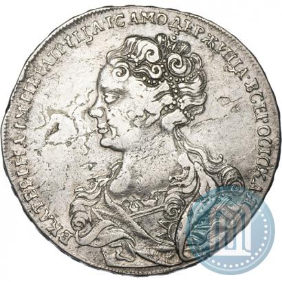 Фото 1 рубль 1725 года  "Московский тип, портрет влево"