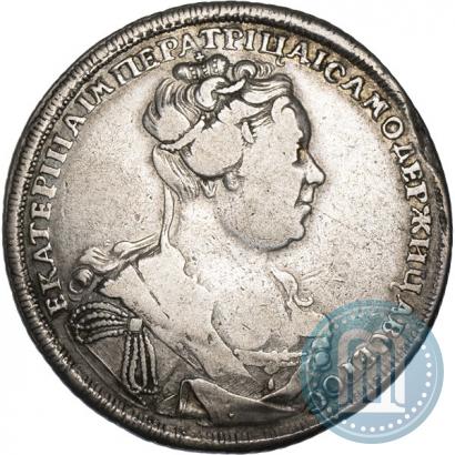 Picture 1 rouble 1727 year СПБ "Petersburg type, portrait turned to the right"