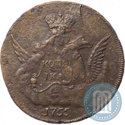 Picture 1 kopeck 1755 year  