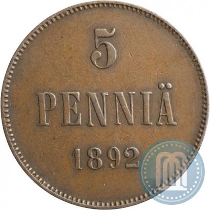 Picture 5 pennia 1892 year  