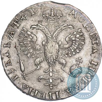 Фото 1 рубль 1719 года OK "Портрет в латах"