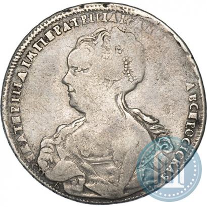 Фото 1 рубль 1725 года СПБ "Петербургский тип, портрет влево"