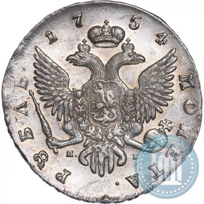 Фото 1 рубль 1754 года СПБ-ЯI "Портрет работы Тимофея Лефкена"
