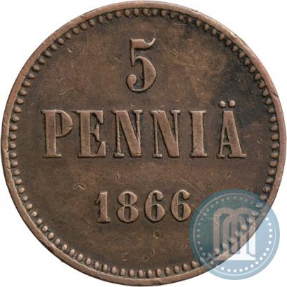 Picture 5 pennia 1866 year  