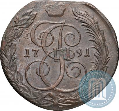 Фото 5 копеек 1791 года КМ 