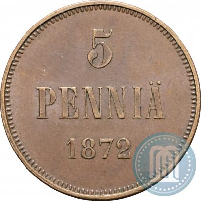 Picture 5 pennia 1872 year  