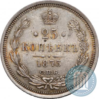 Фото 25 копеек 1873 года СПБ-НІ 