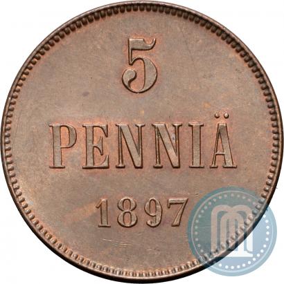 Picture 5 pennia 1897 year  