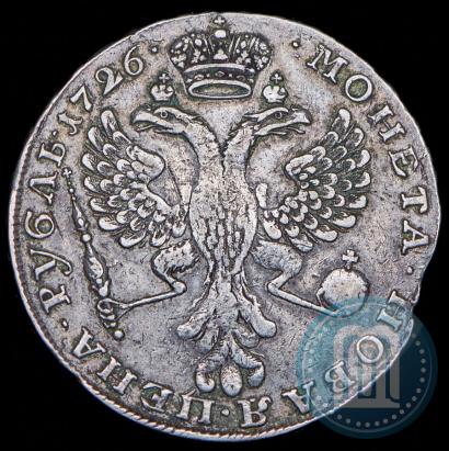 Фото 1 рубль 1726 года  "Московский тип, портрет влево"