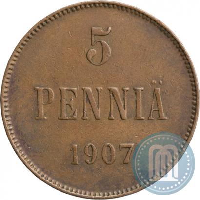 Picture 5 pennia 1907 year  