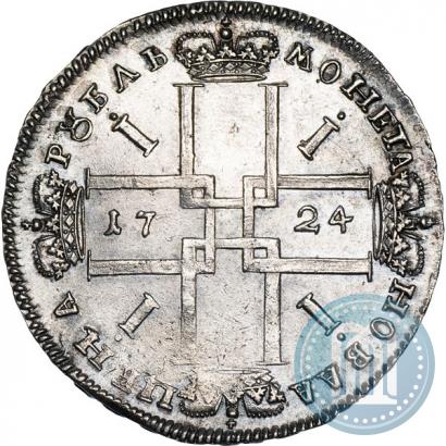 Фото 1 рубль 1724 года  "Портрет в античных доспехах"