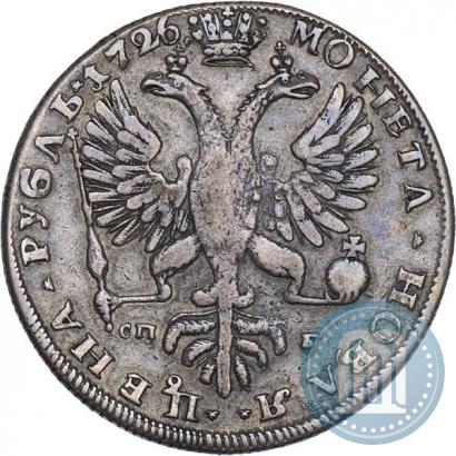 Фото 1 рубль 1726 года СПБ "Петербургский тип, портрет влево"