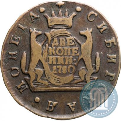 Фото 2 копейки 1780 года КМ 
