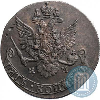 Фото 5 копеек 1782 года КМ 
